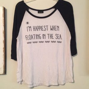 Black and white baseball tee